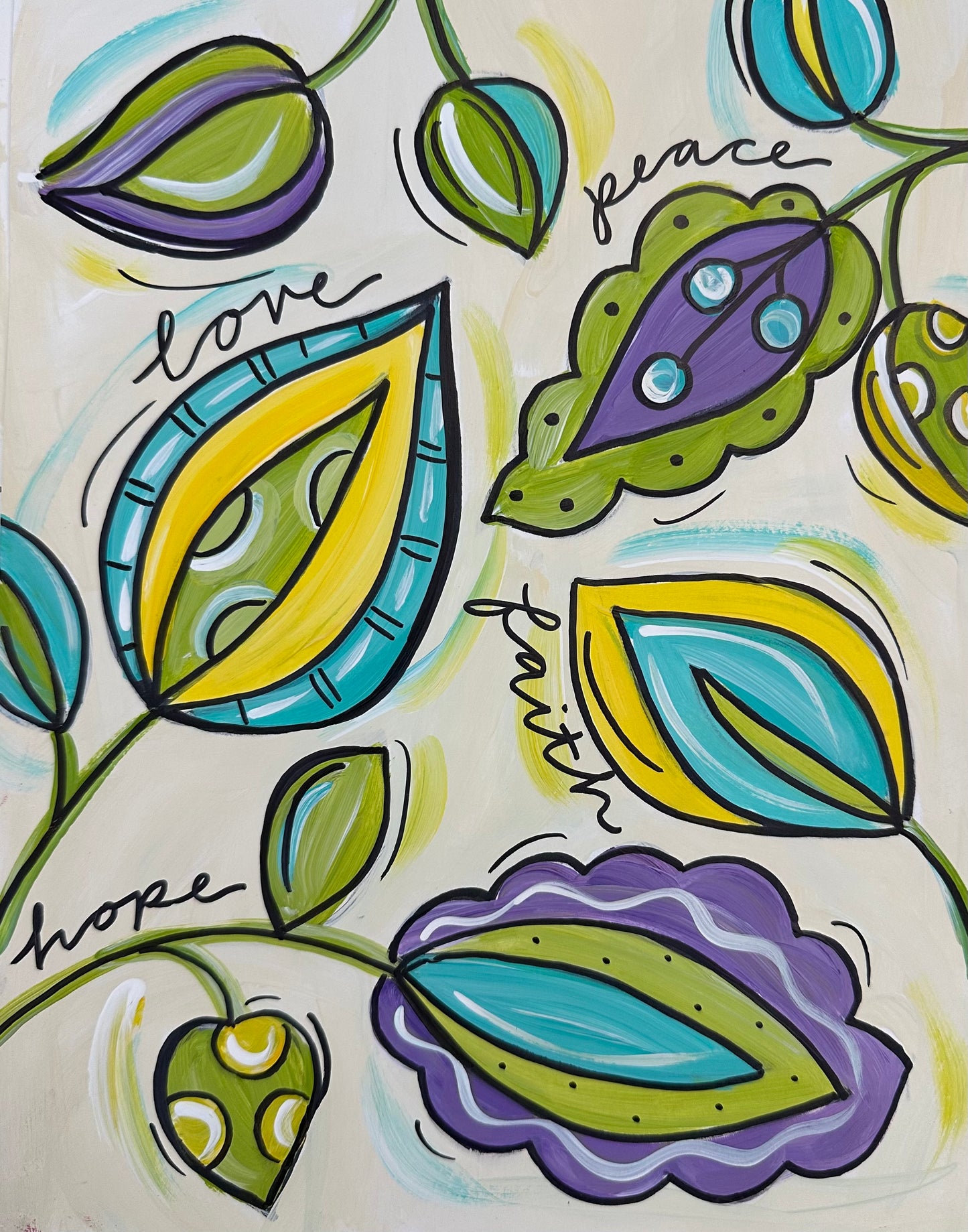 Whimsical Leaves Art Kit