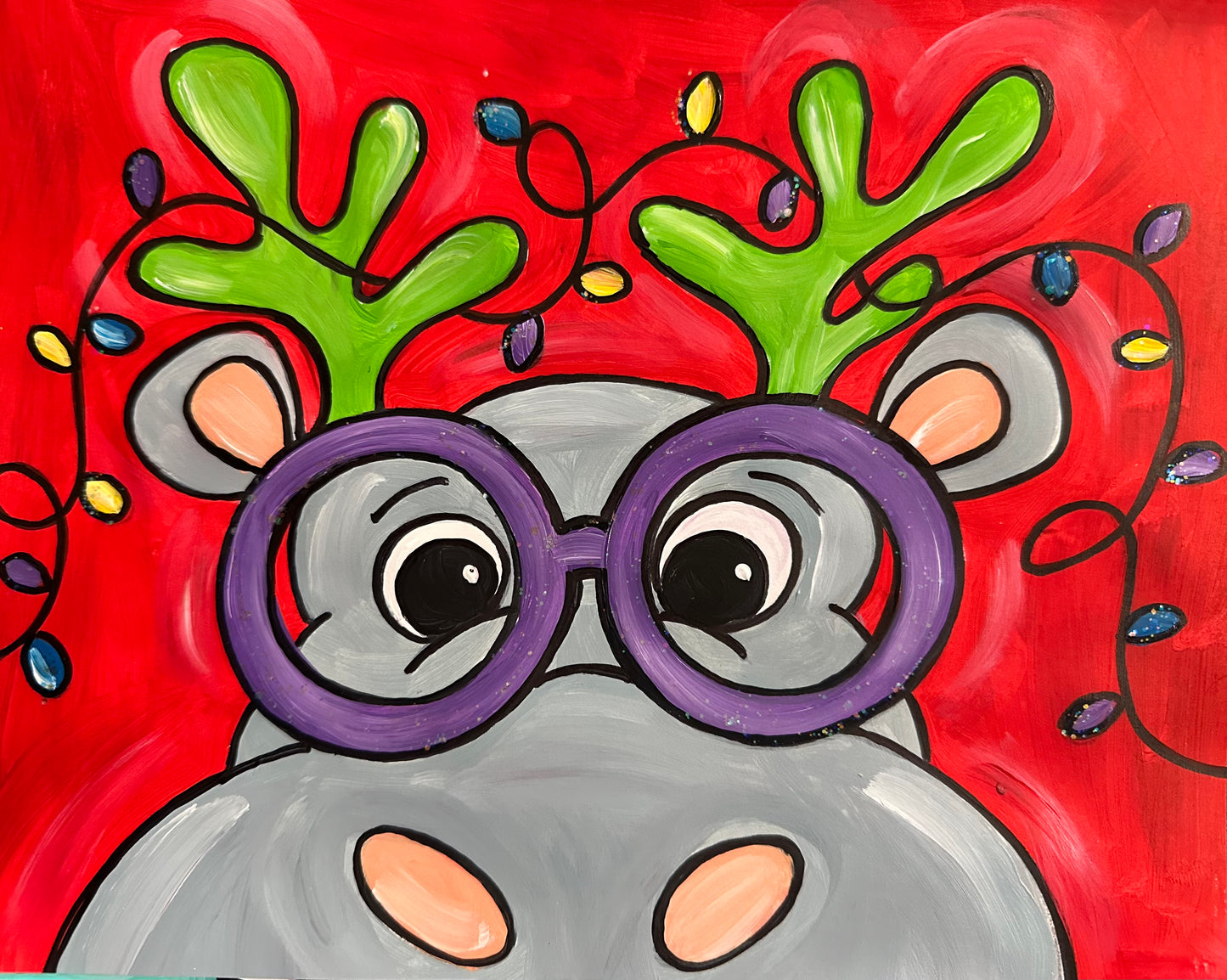 Festive Hippo Art Kit