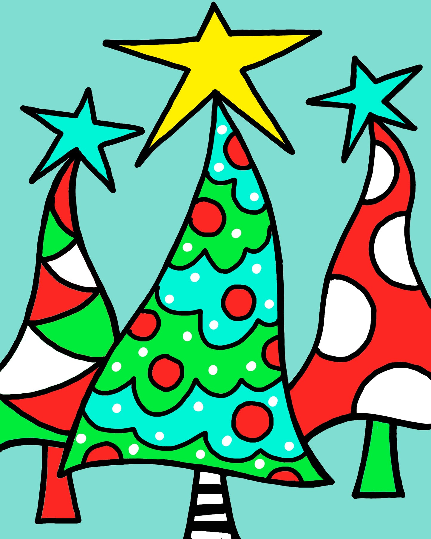 Whimsical Trees Art Kit
